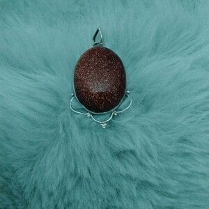 Sunstone and Silver Pendant.